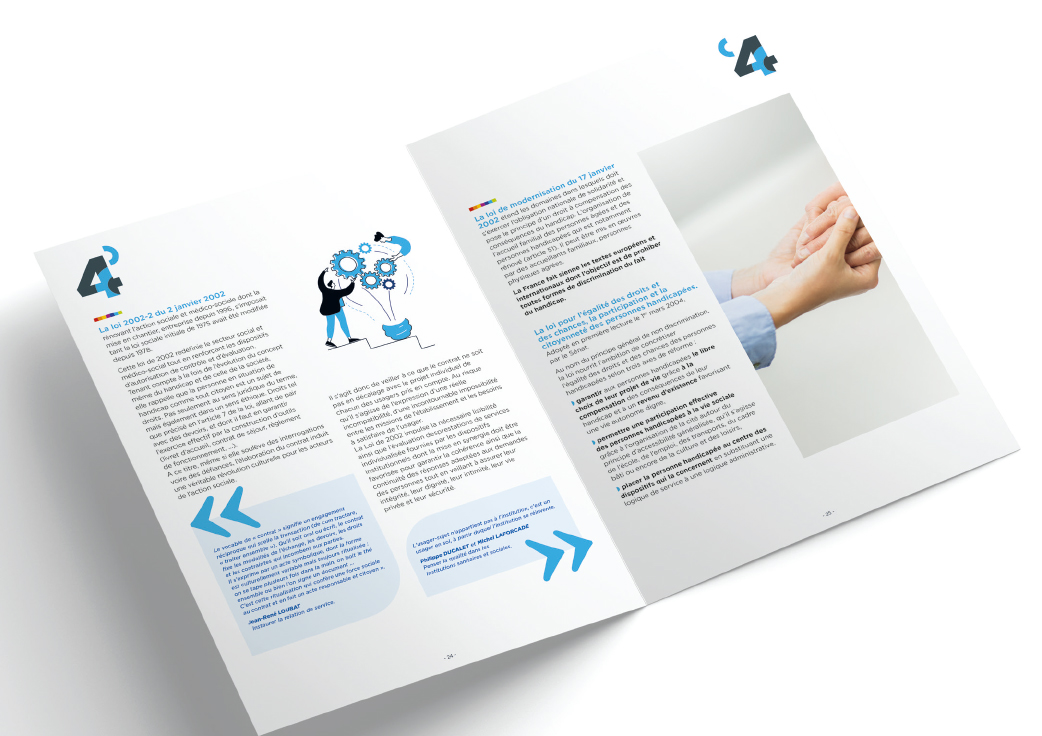 Pages intérieures d'une brochure "Projet associatif",.