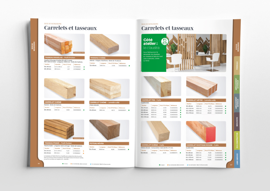 Pages intérieures catalogue "produits" Gédibois