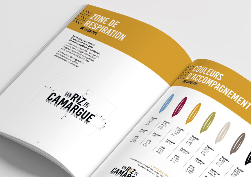 Charte graphique du logo "Les riz de Camargue"